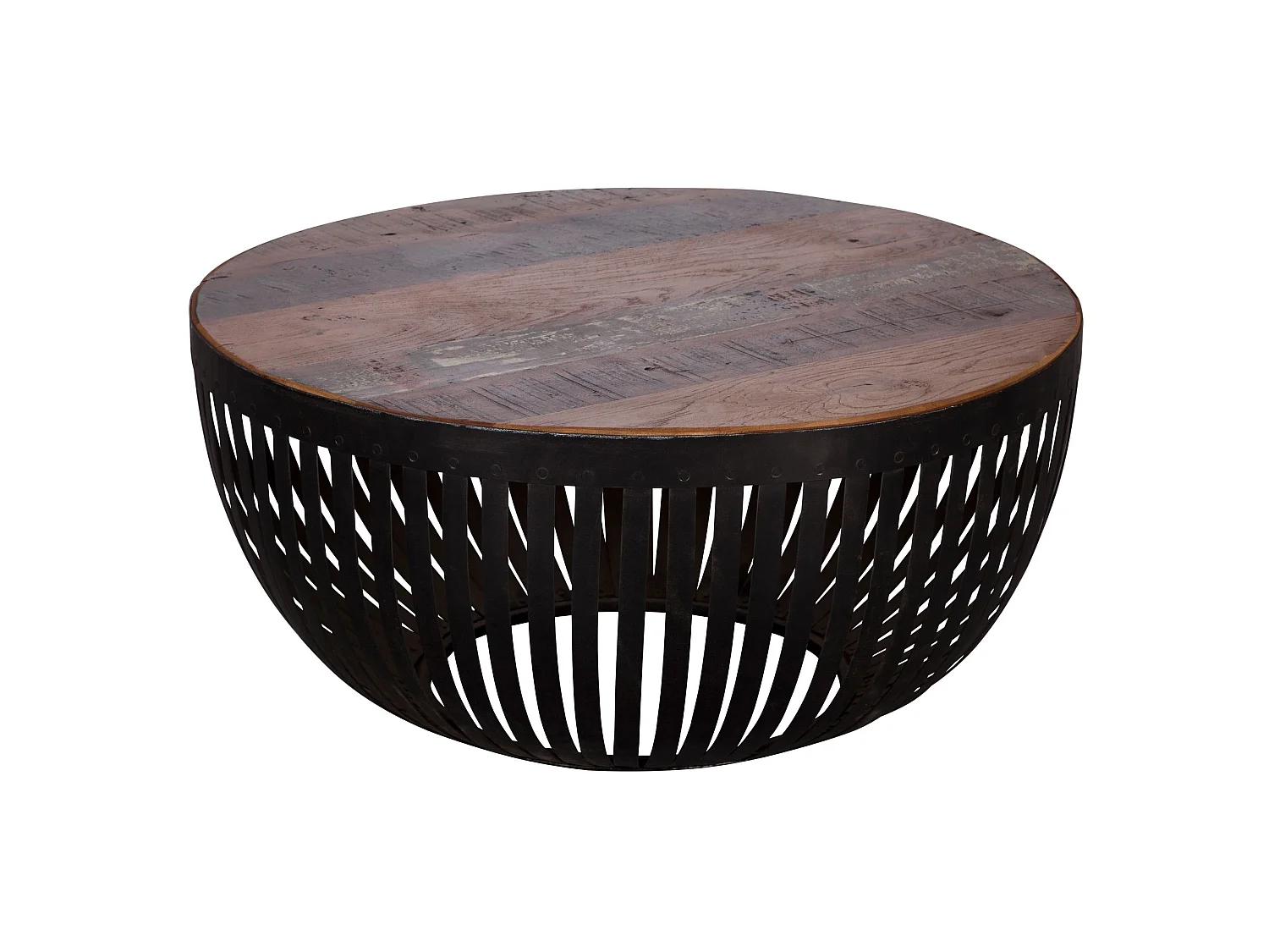 Couchtisch Sofatisch 70 cm Tisch Holz Massiv Metall Wohnzimmertisch