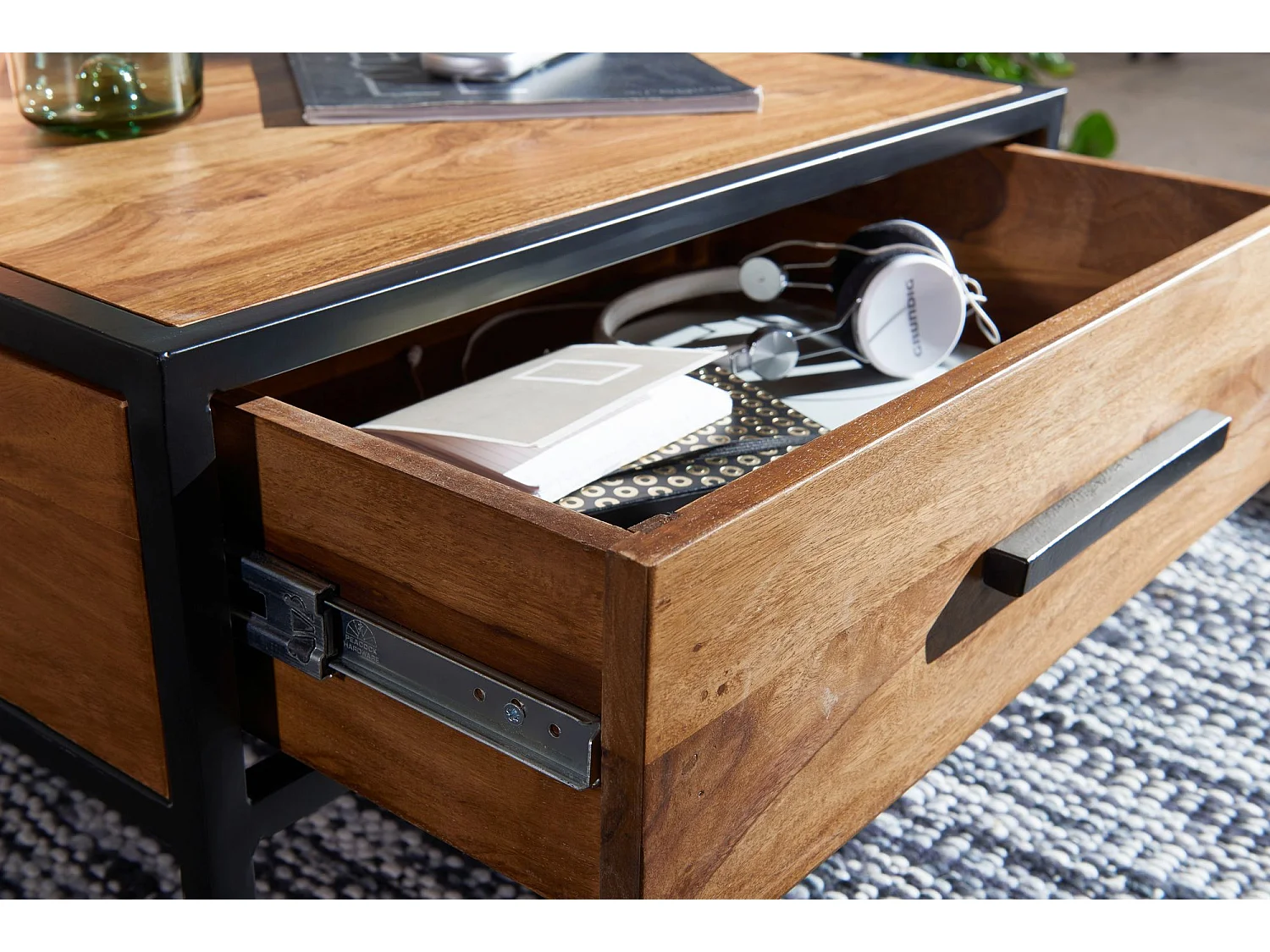 Couchtisch FB51417 Wohnzimmertisch Holz massiv Sofatisch Tisch Braun