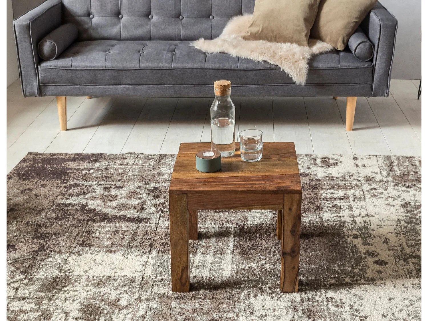 Couchtisch Massiv-Holz 45cm Wohnzimmertisch Landhaus Beistelltisch