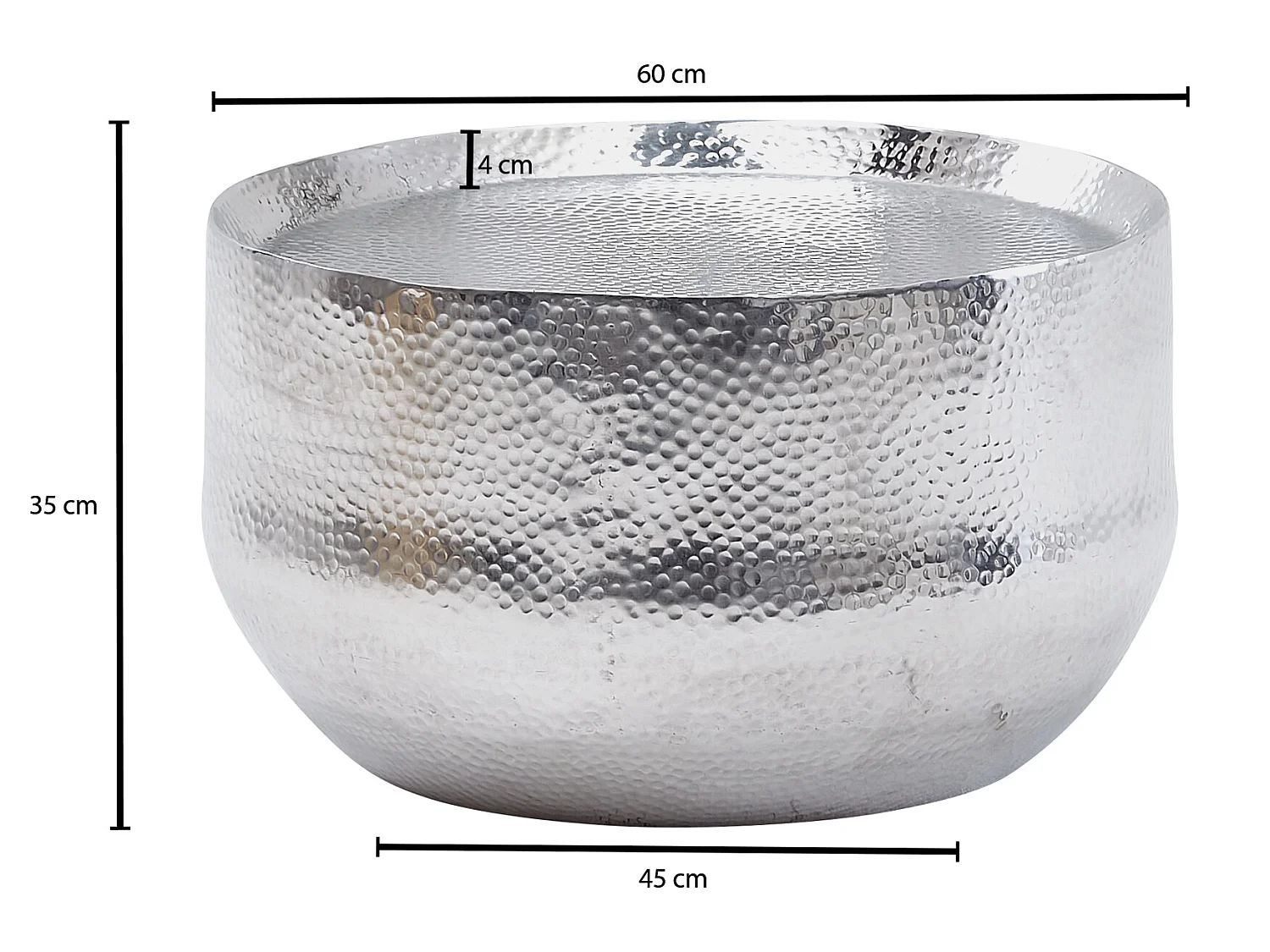 Couchtisch Sofatisch Metall 60x60x35 cm Wohnzimmertisch Rund Tisch Klein