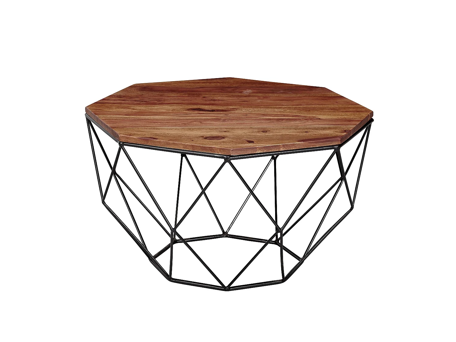 Table Basse de Salon 66x66x40 cm Table Canapé Bois Metal Industriel