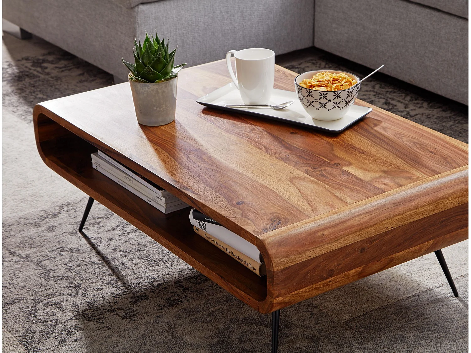 Couchtisch Sofatisch Holz Massiv 90x55x30 cm Wohnzimmertisch Tisch