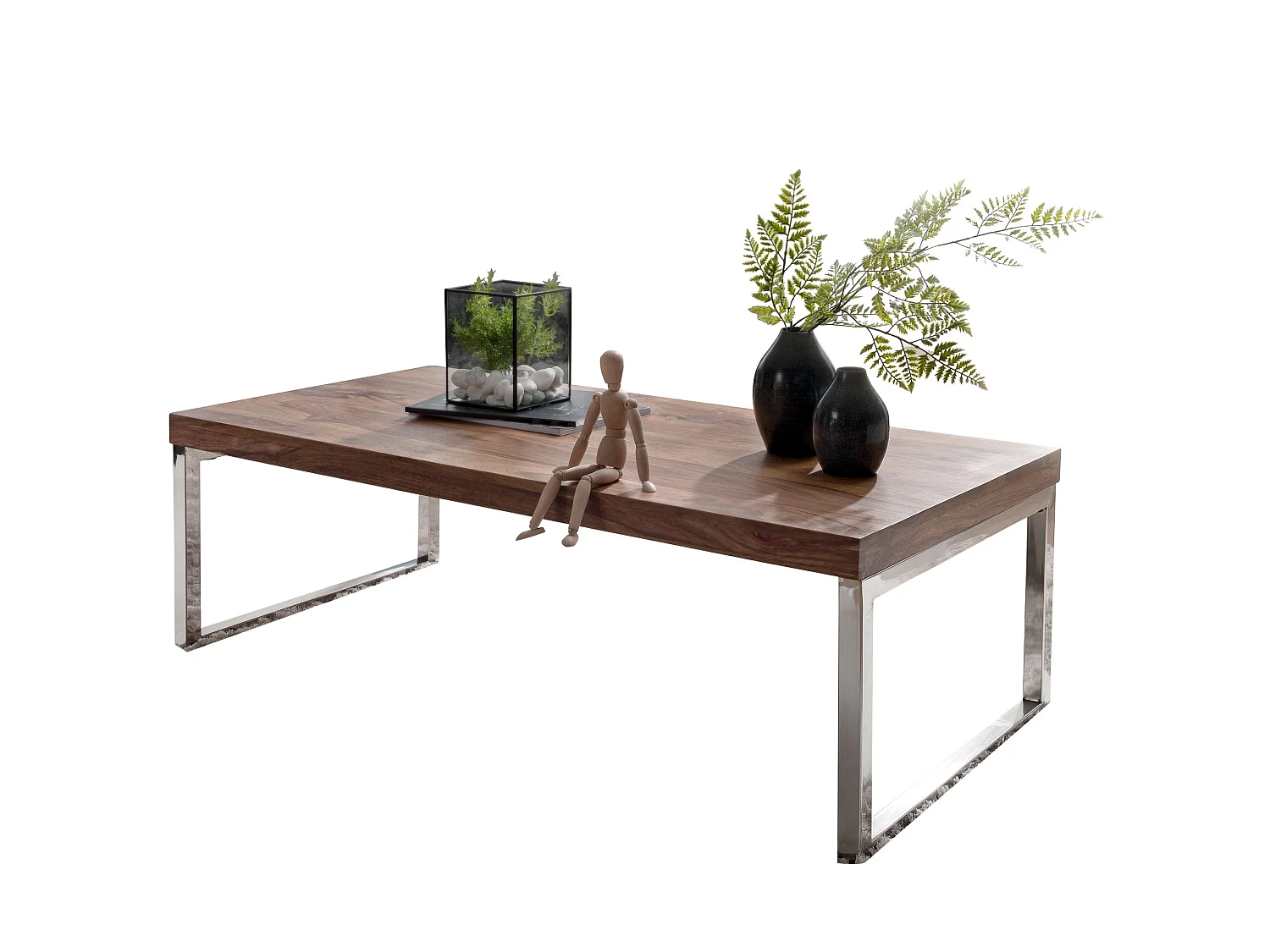 Massiver Couchtisch 120 cm Wohnzimmertisch Holz Tisch Massiv Beistelltisch