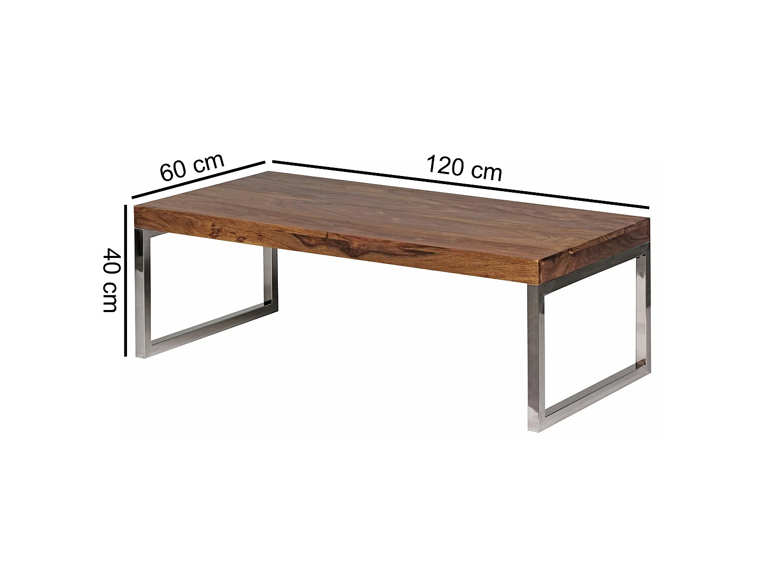 Massiver Couchtisch 120 cm Wohnzimmertisch Holz Tisch Massiv Beistelltisch