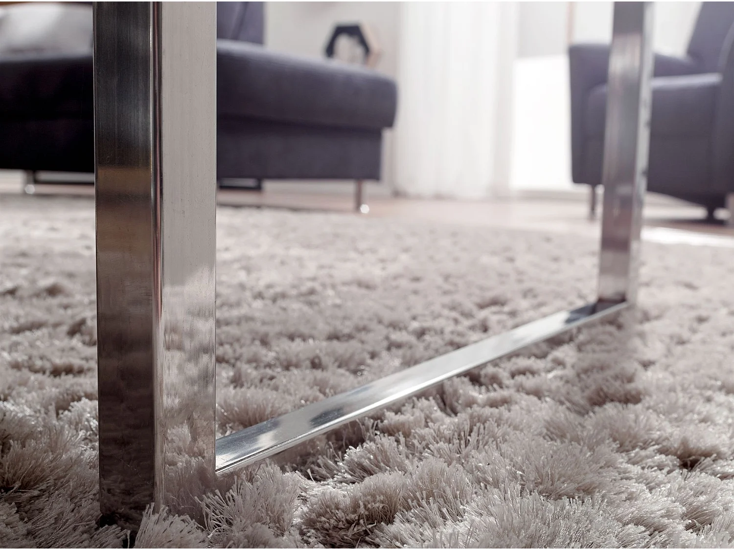 Table Basse Bois Massif Métal 120x40x60cm Table d'appoint Table de salon