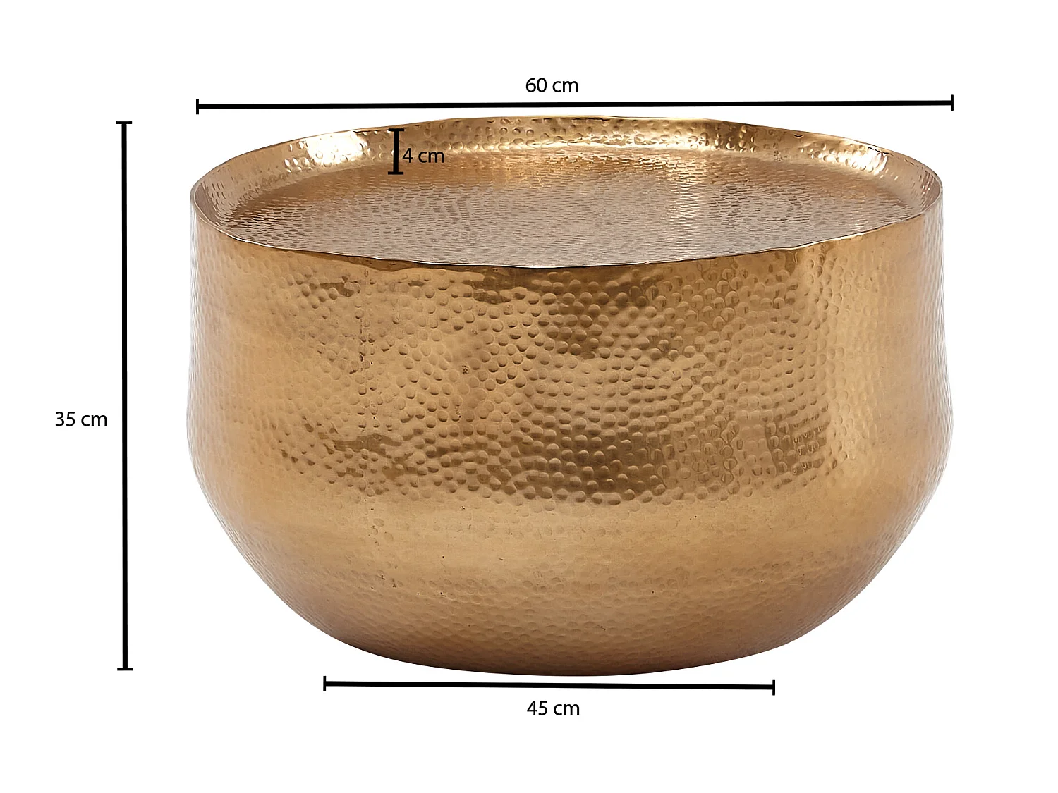 Couchtisch Sofatisch Metall 60x60x35 cm Wohnzimmertisch Rund Tisch Klein