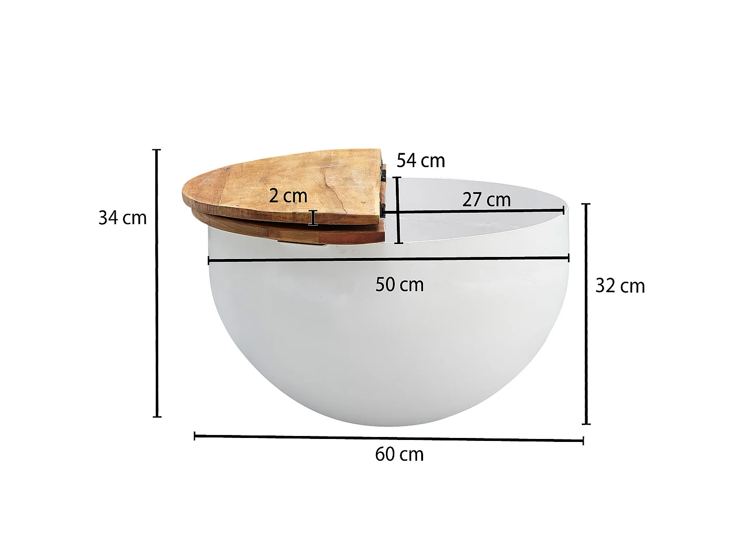 table basse bois massif Ø 60cm table de salon table basse ronde moderne