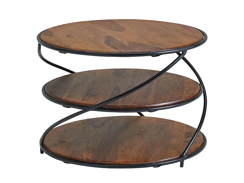 Couchtisch Massivholz 58x58x40,5 cm Sofatisch Rund Wohnzimmertisch Tisch