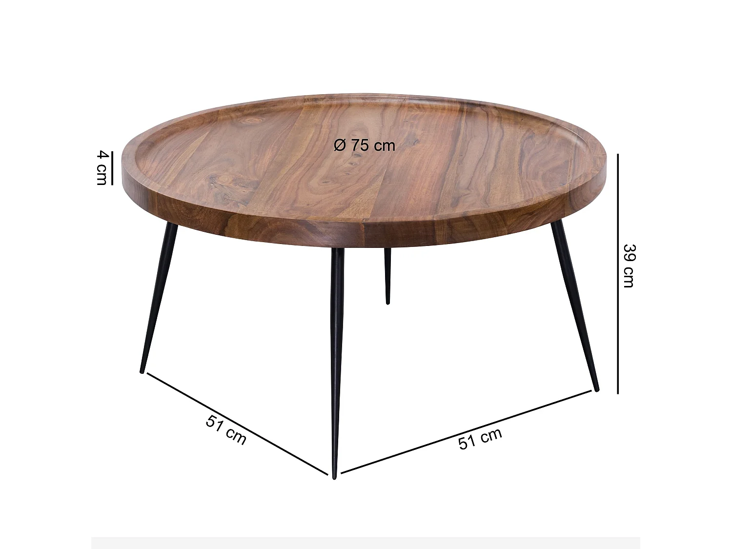 Couchtisch FB51040 Wohnzimmertisch Holz Massiv Sofatisch Tisch Wohnzimmer
