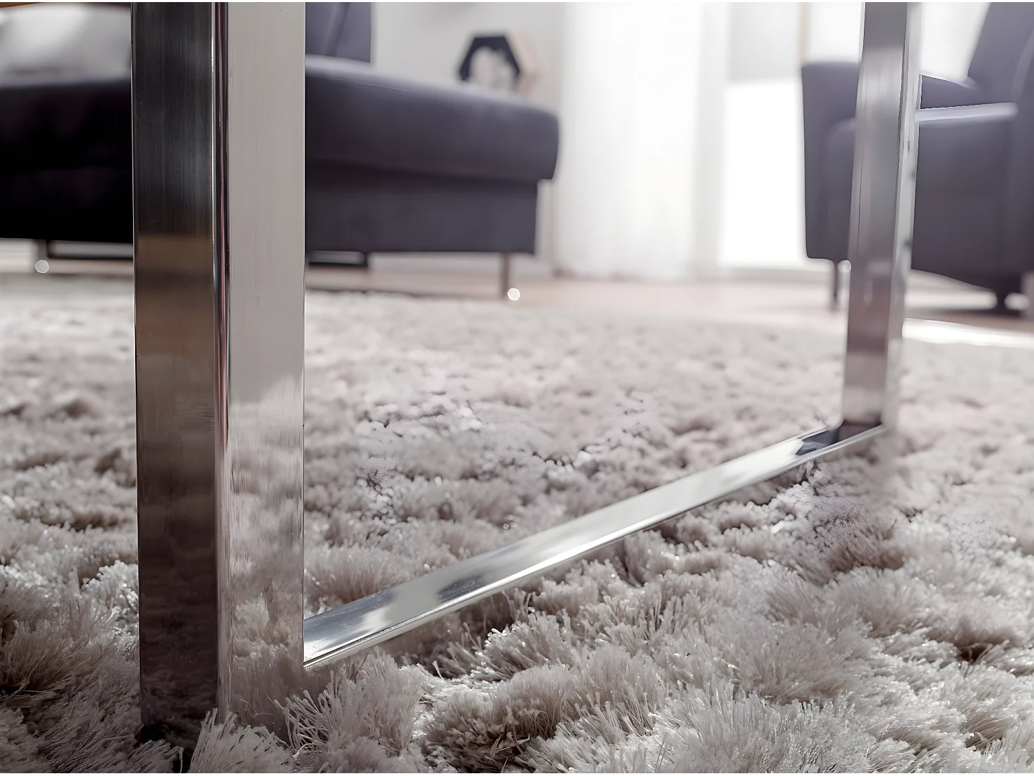 Table Basse Bois Massif Métal 120x40x60cm Table d'appoint Table de salon