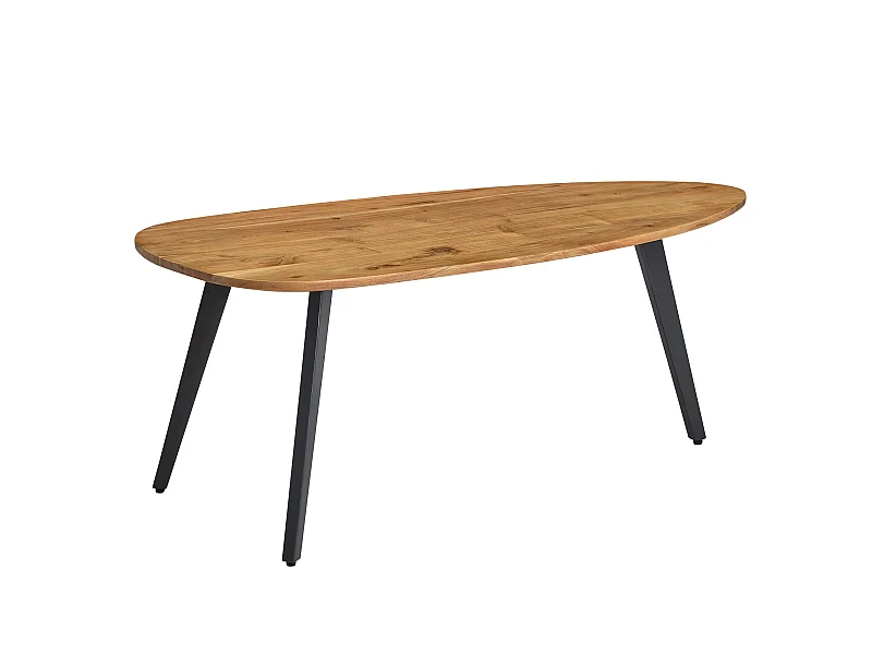 Couchtisch Akazie 110x60cm Massivholz Wohnzimmertisch Holz/Metall Tisch