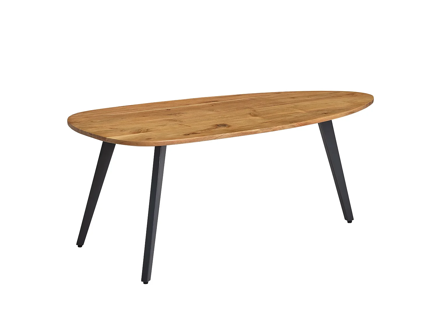 Couchtisch Akazie 110x60cm Massivholz Wohnzimmertisch Holz/Metall Tisch