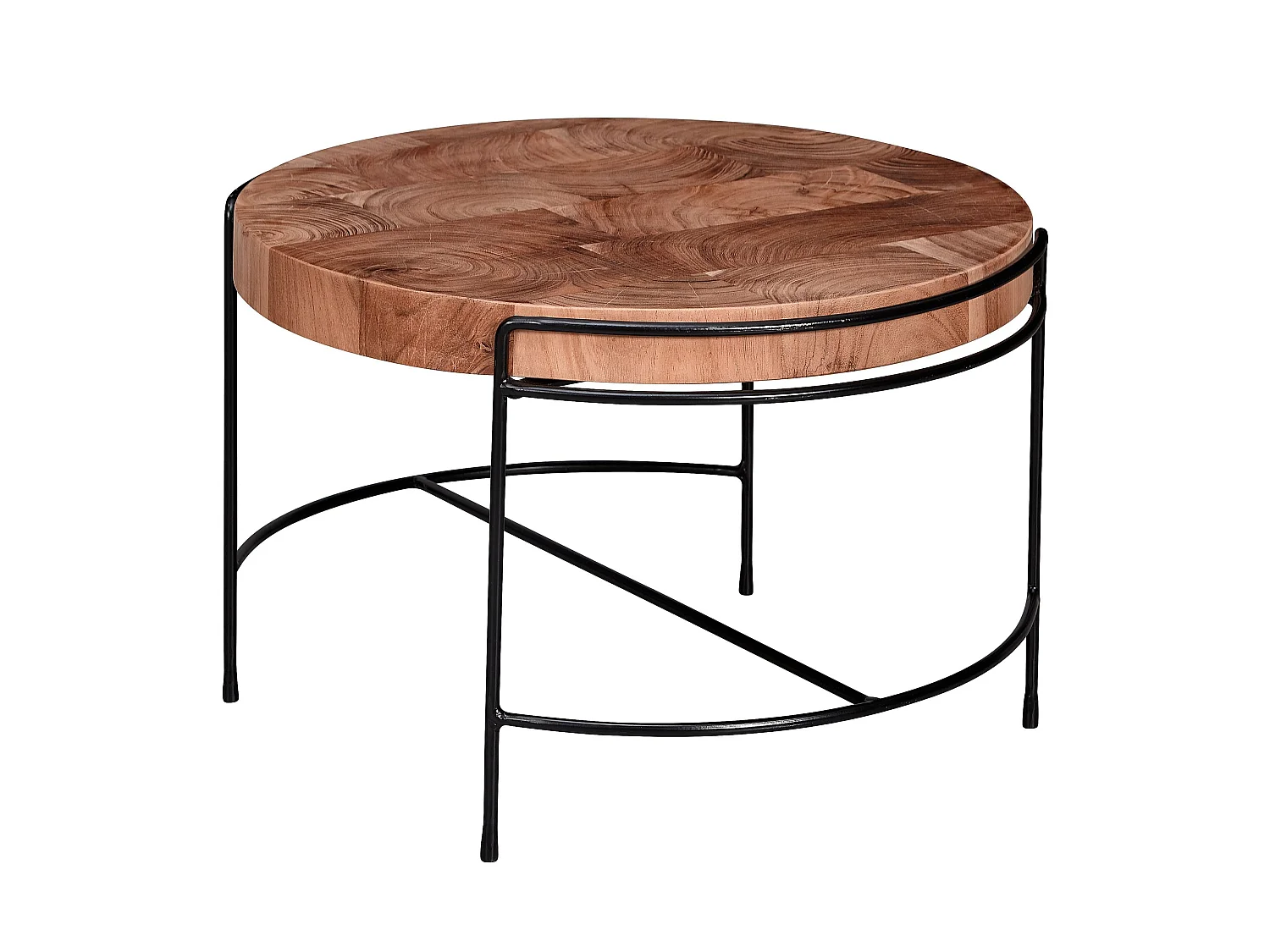 Couchtisch 62x40x62 cm Wohnzimmertisch Tisch Massivholz Sofatisch Rund