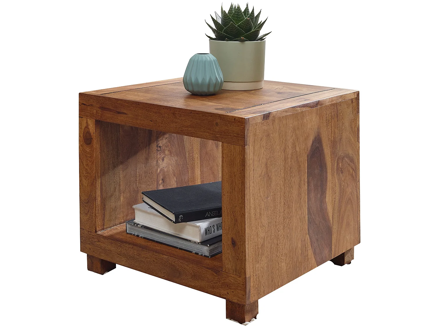 Sheesham Massivholz Couchtisch Wohnzimmertisch Beistelltisch 50x50cm