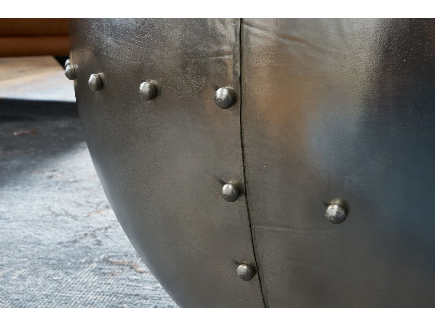 Couchtisch Rund Holz Metall Sofatisch Ø 60 cm Tisch Industrial Stauraum