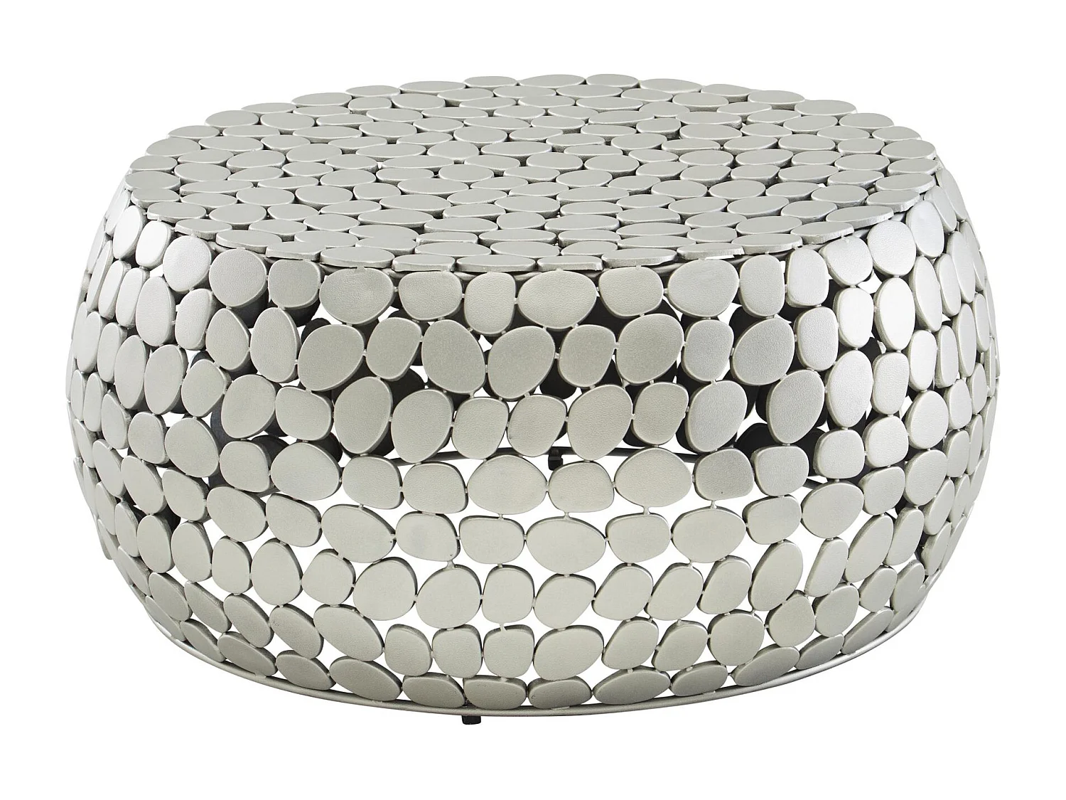 Couchtisch Sofatisch Metall Silber Ø 66 cm Tisch Wohnzimmertisch Rund