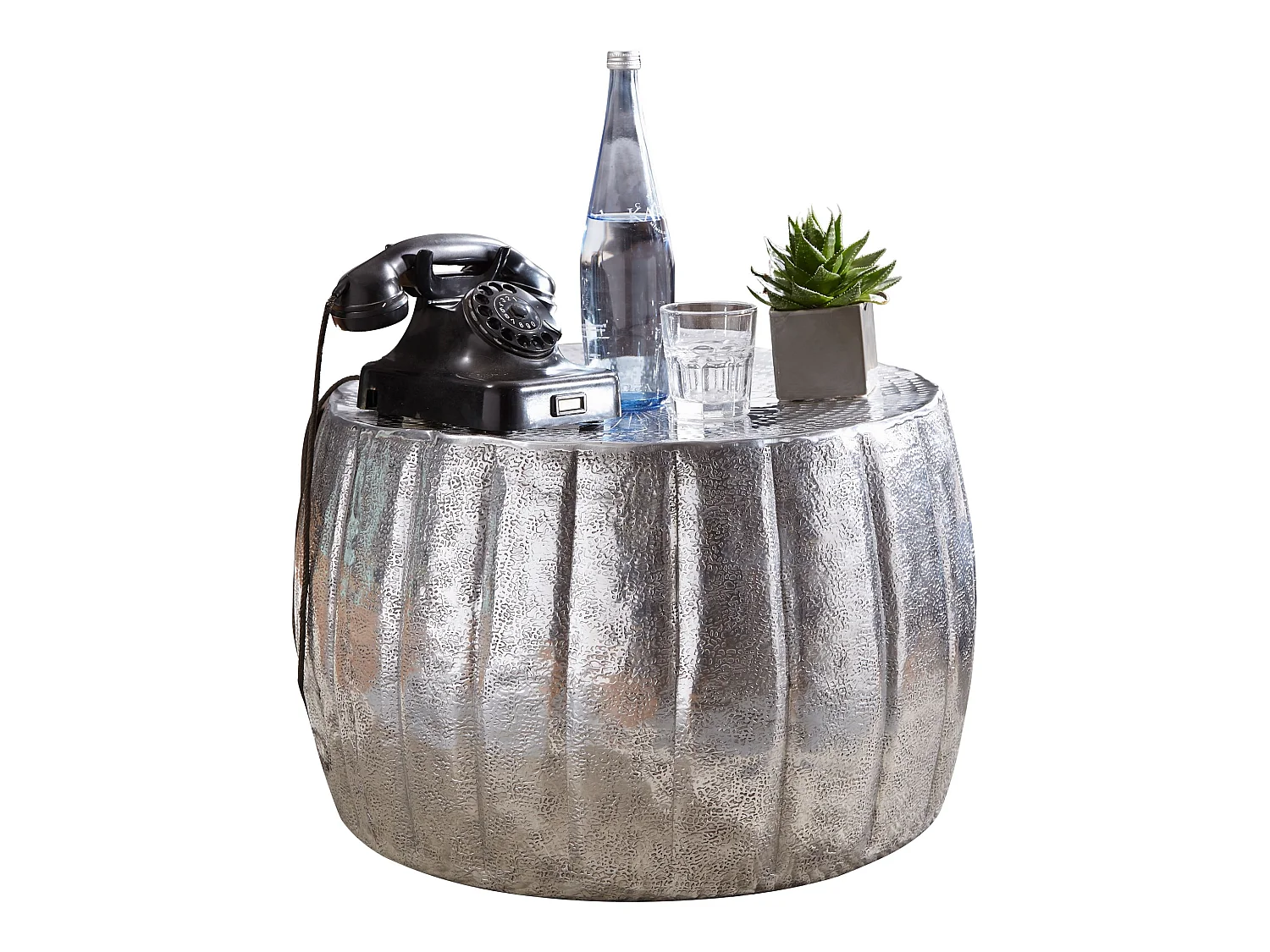 Table Basse Métal 60x36x60 cm Table d'appoint Design Bout de canapé Rond