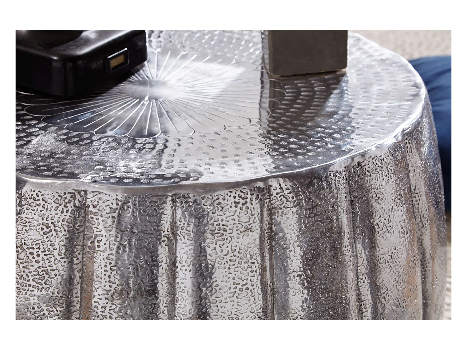 Table Basse Métal 60x36x60 cm Table d'appoint Design Bout de canapé Rond