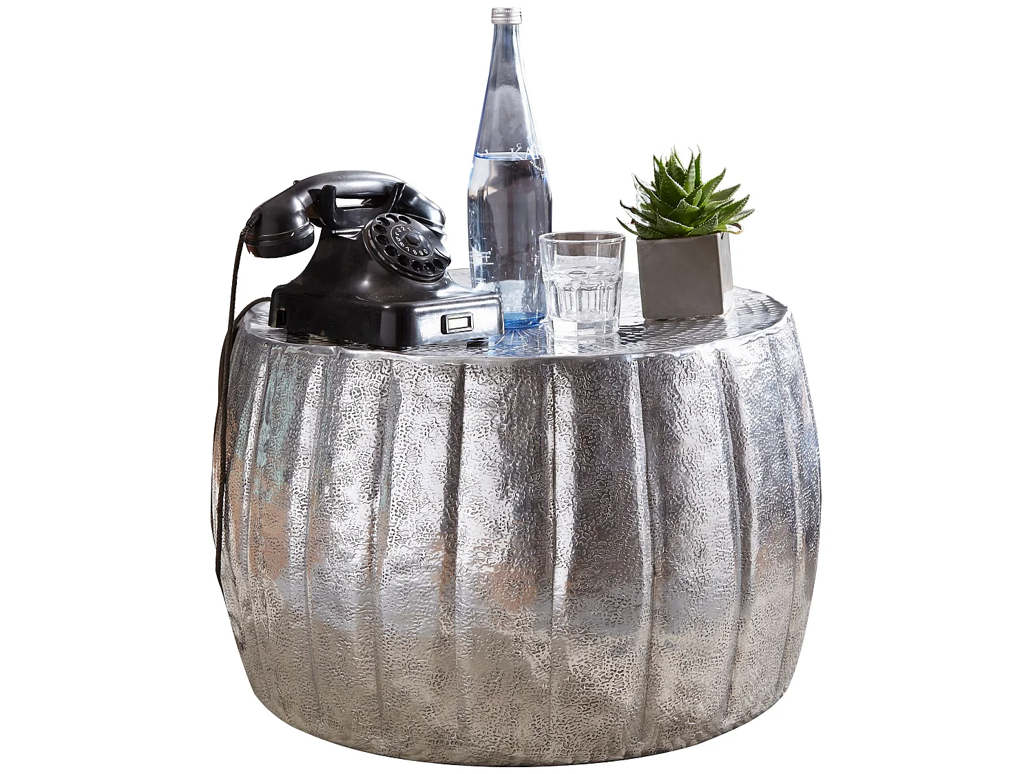 Table Basse Métal 60x36x60 cm Table d'appoint Design Bout de canapé Rond