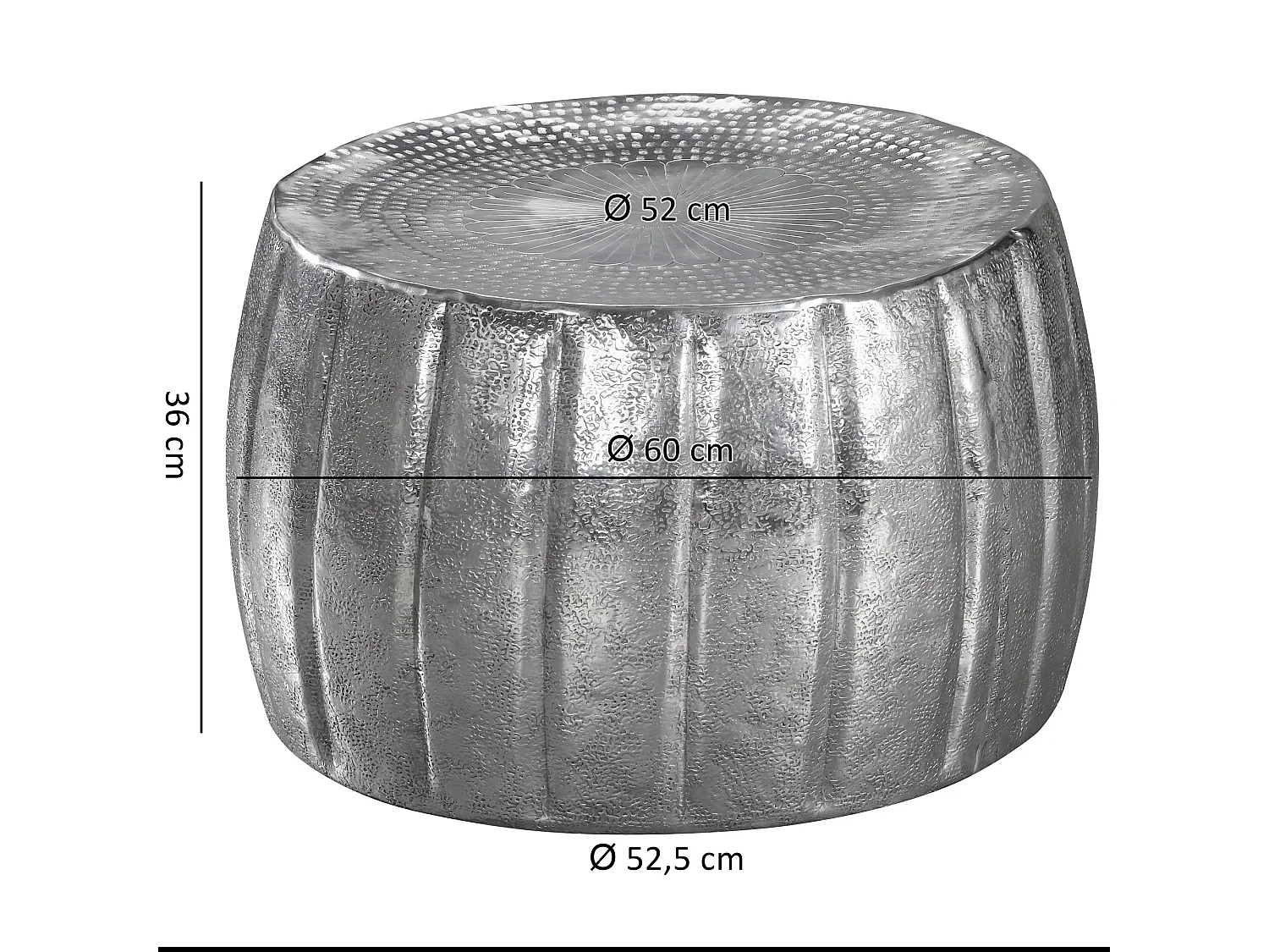 Table Basse Métal 60x36x60 cm Table d'appoint Design Bout de canapé Rond