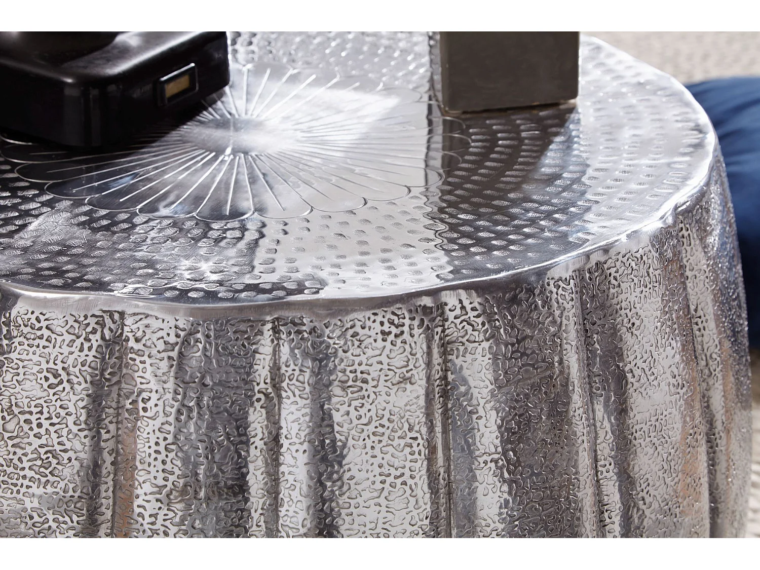 Table Basse Métal 60x36x60 cm Table d'appoint Design Bout de canapé Rond