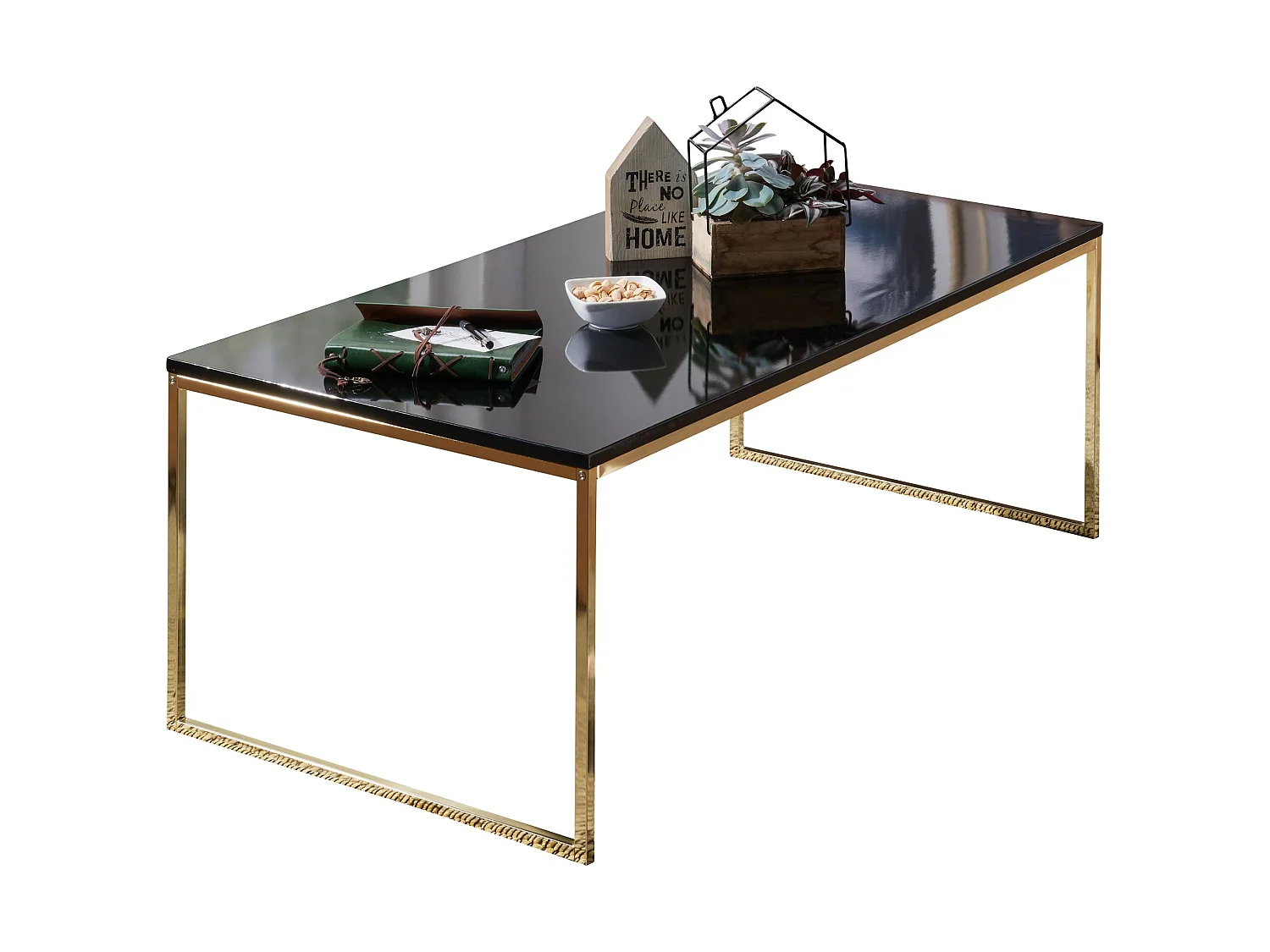 Couchtisch 120 cm Metall Holz Wohnzimmertisch Beistelltisch schwarz