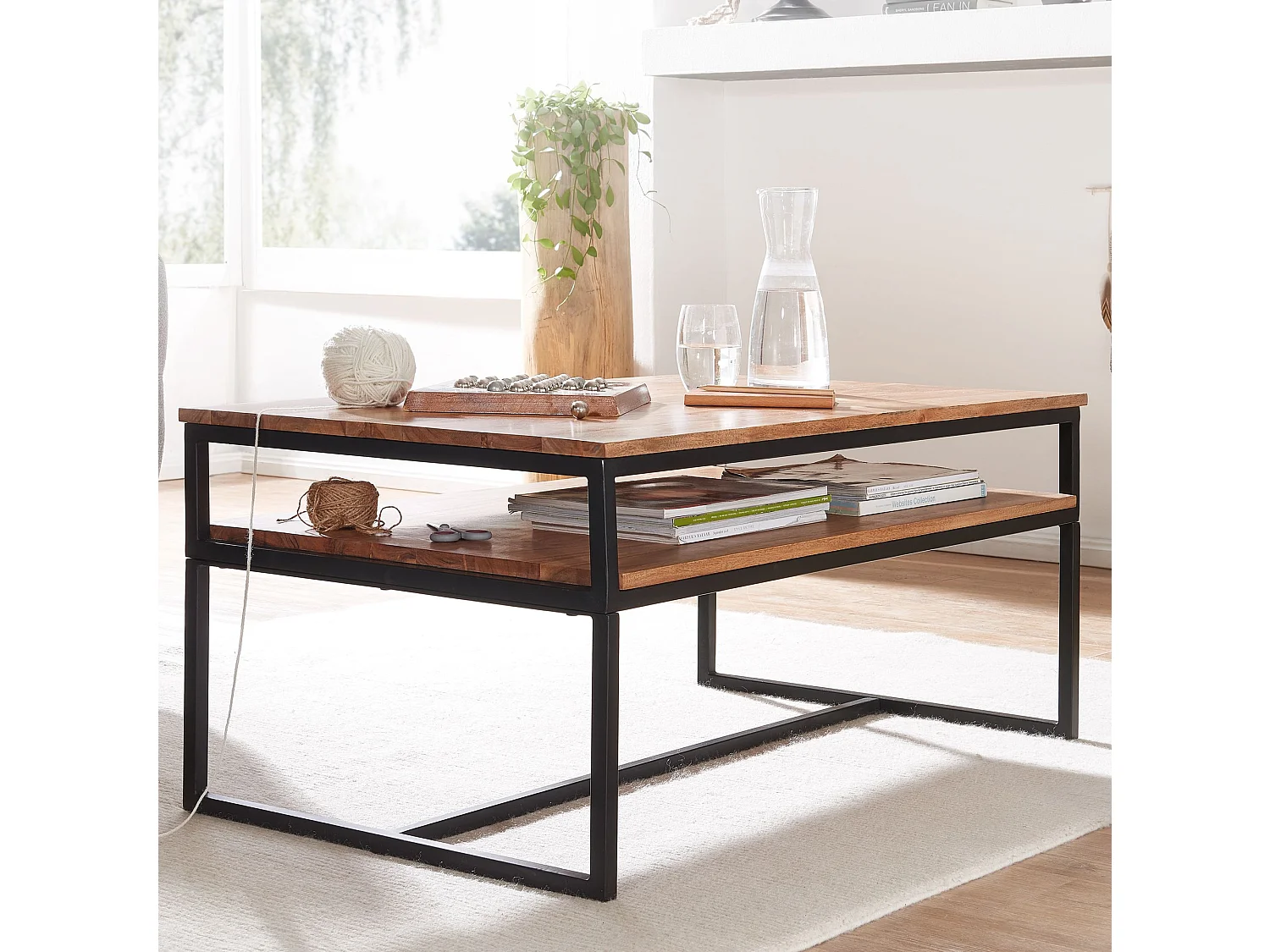 Couchtisch 100x60x45 cm Holz Massiv Wohnzimmertisch Modern Sofatisch