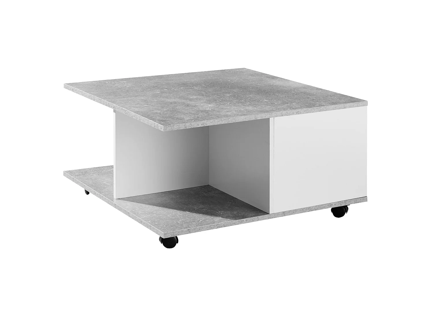table basse 70x70cm table de salon table basse avec 2 tiroirs