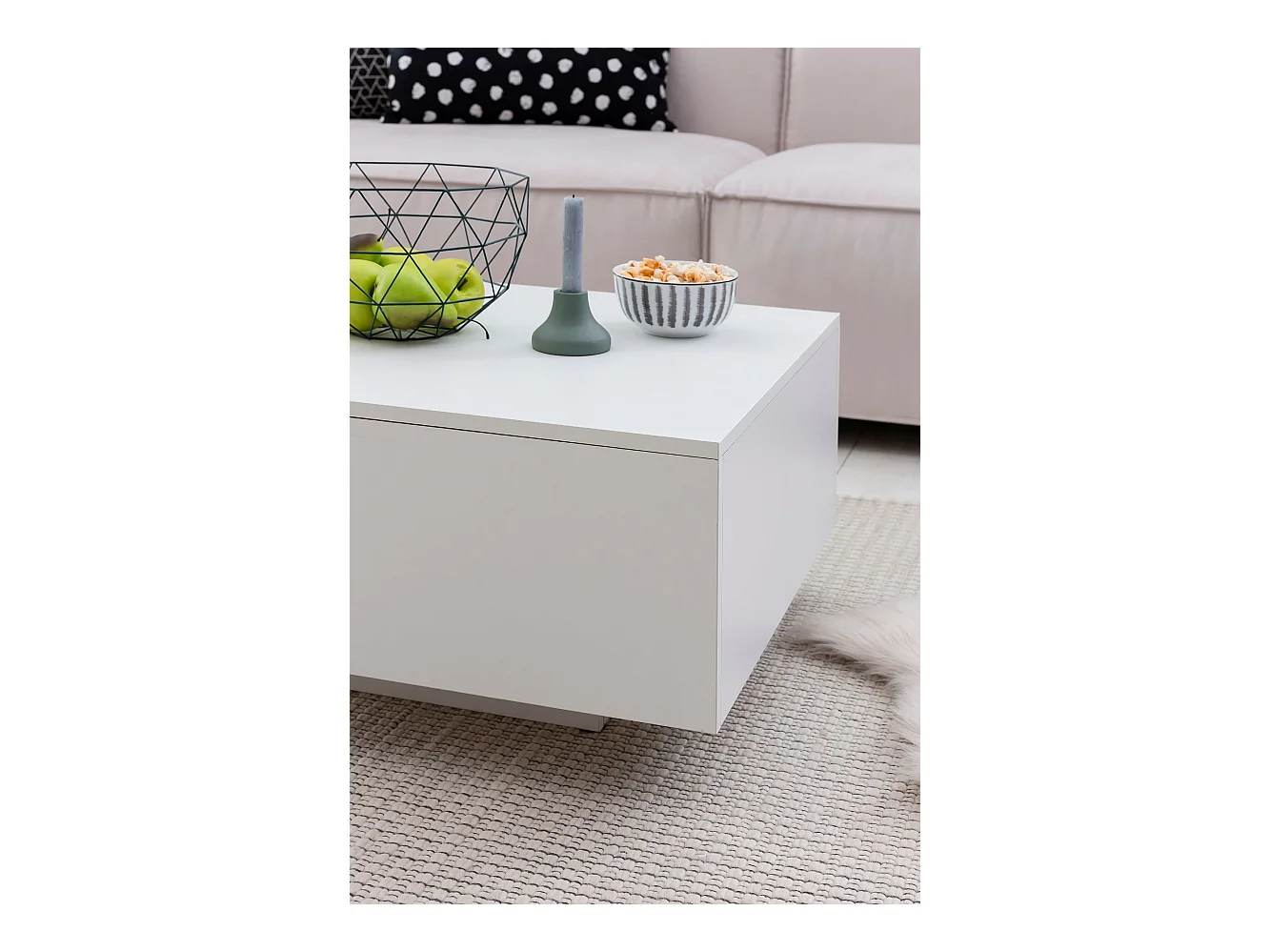 Couchtisch Weiß 60 x 60 cm Wohnzimmertisch Beistelltisch Quadratisch