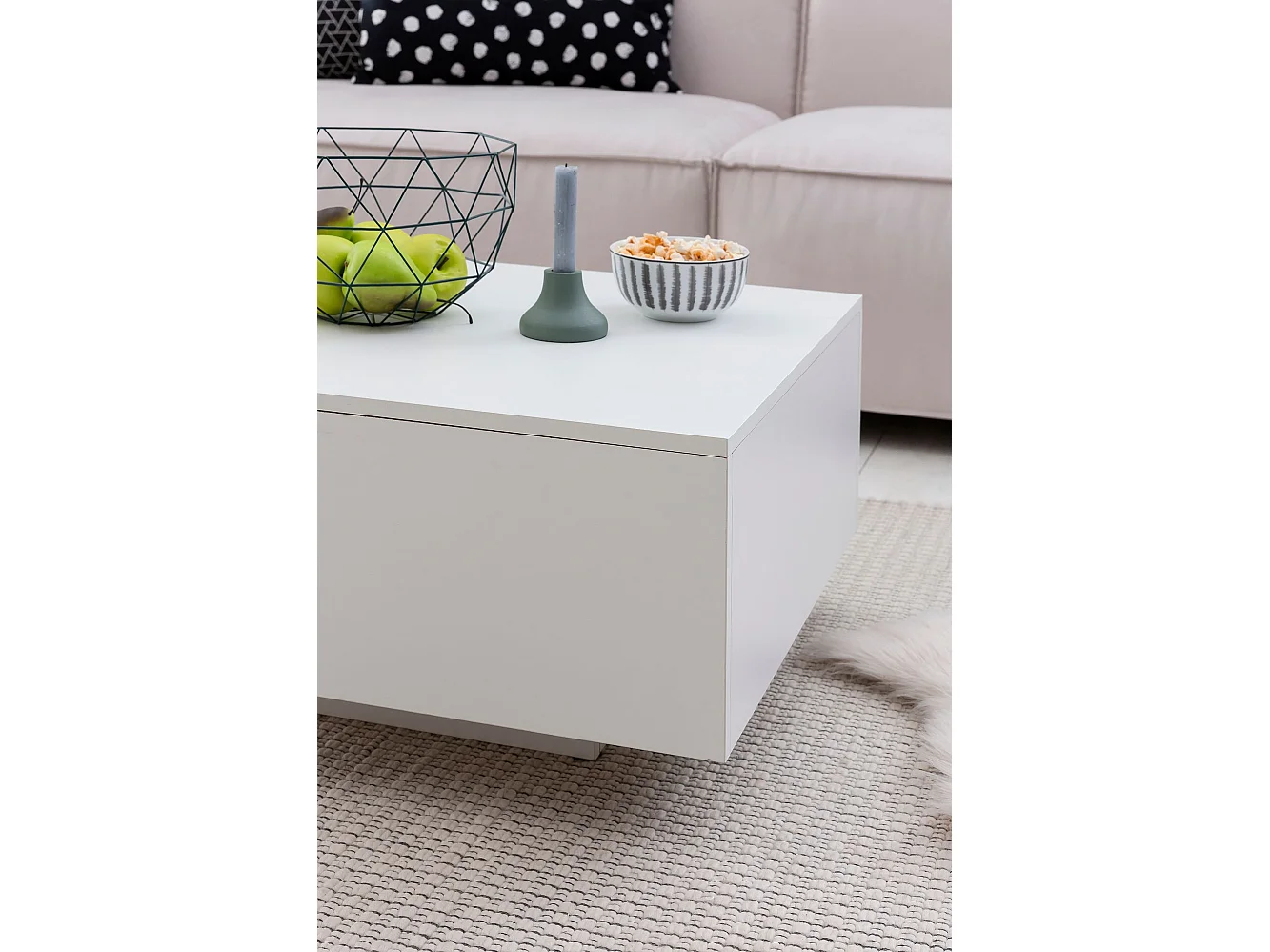 Couchtisch Weiß 60 x 60 cm Wohnzimmertisch Beistelltisch Quadratisch