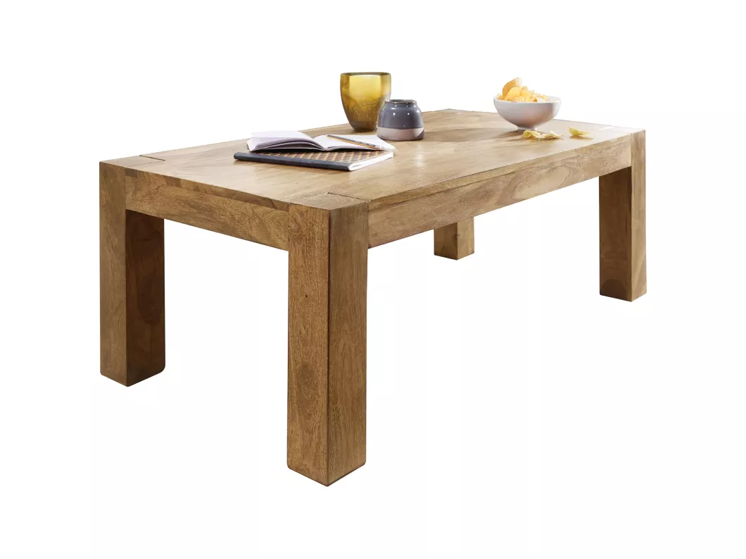 Kauf Unique Massiver Couchtisch PATAN 110 cm Holz Tisch Massiv Wohnzimmertisch Beistelltisch