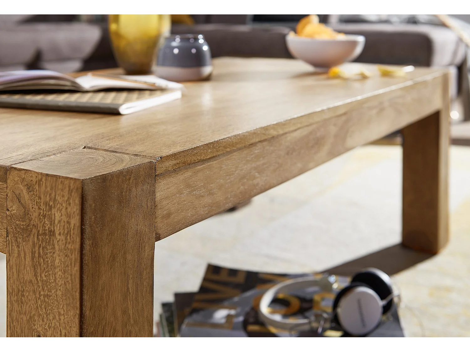 Table Basse Bois Massif 110x40x60 cm Table d'appoint Table de salon