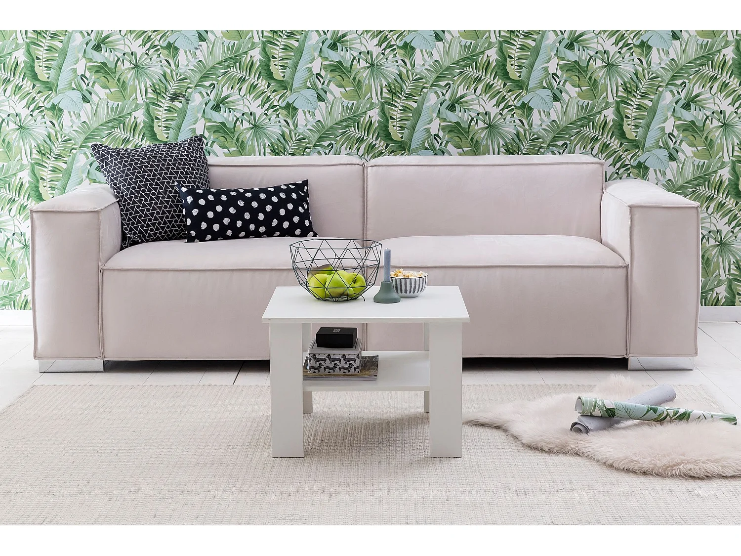 Table Basse 60x42x60cm Table de Salon Table de Sofa Design Carré Moderne