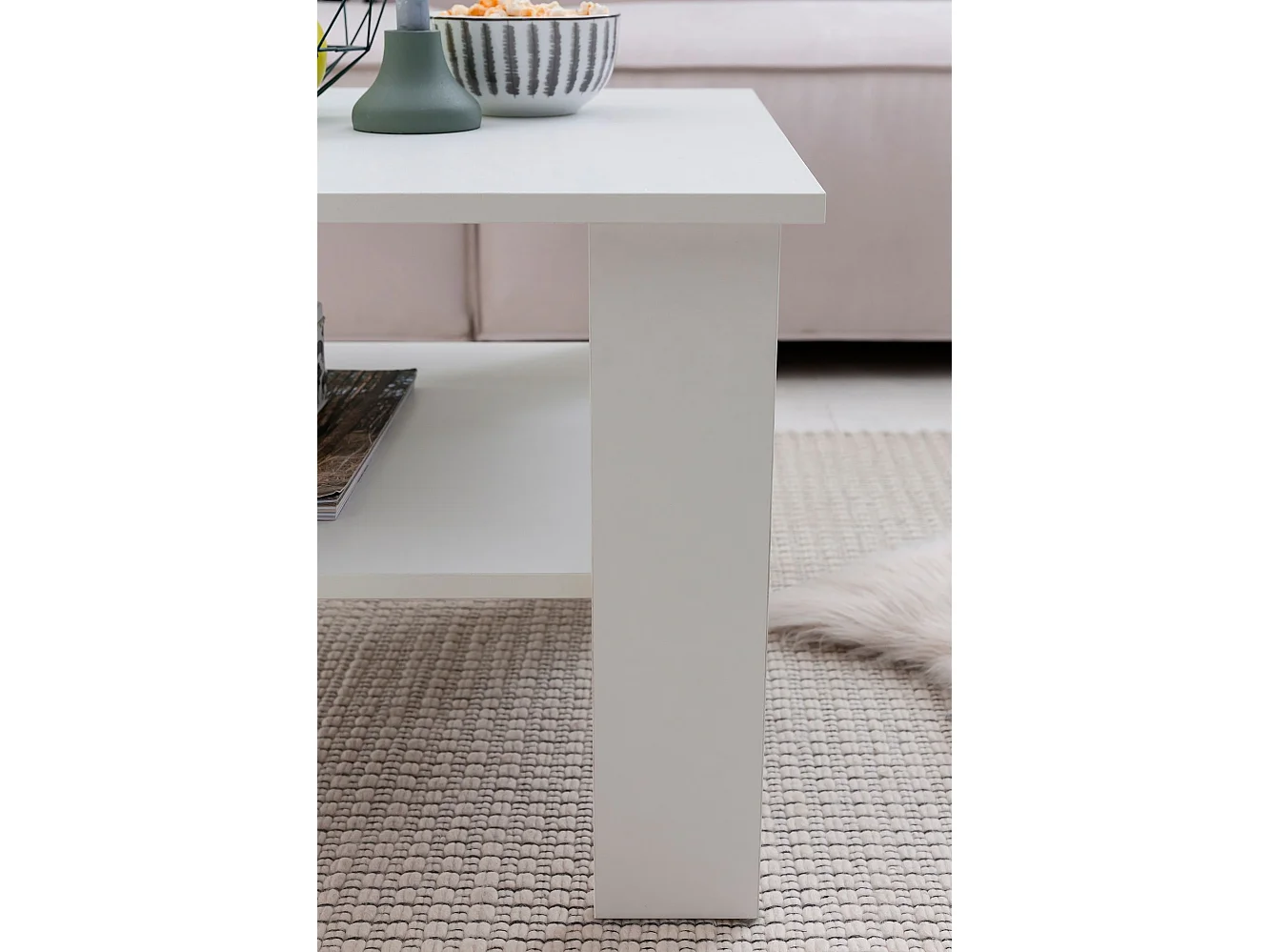 Table Basse 60x42x60cm Table de Salon Table de Sofa Design Carré Moderne
