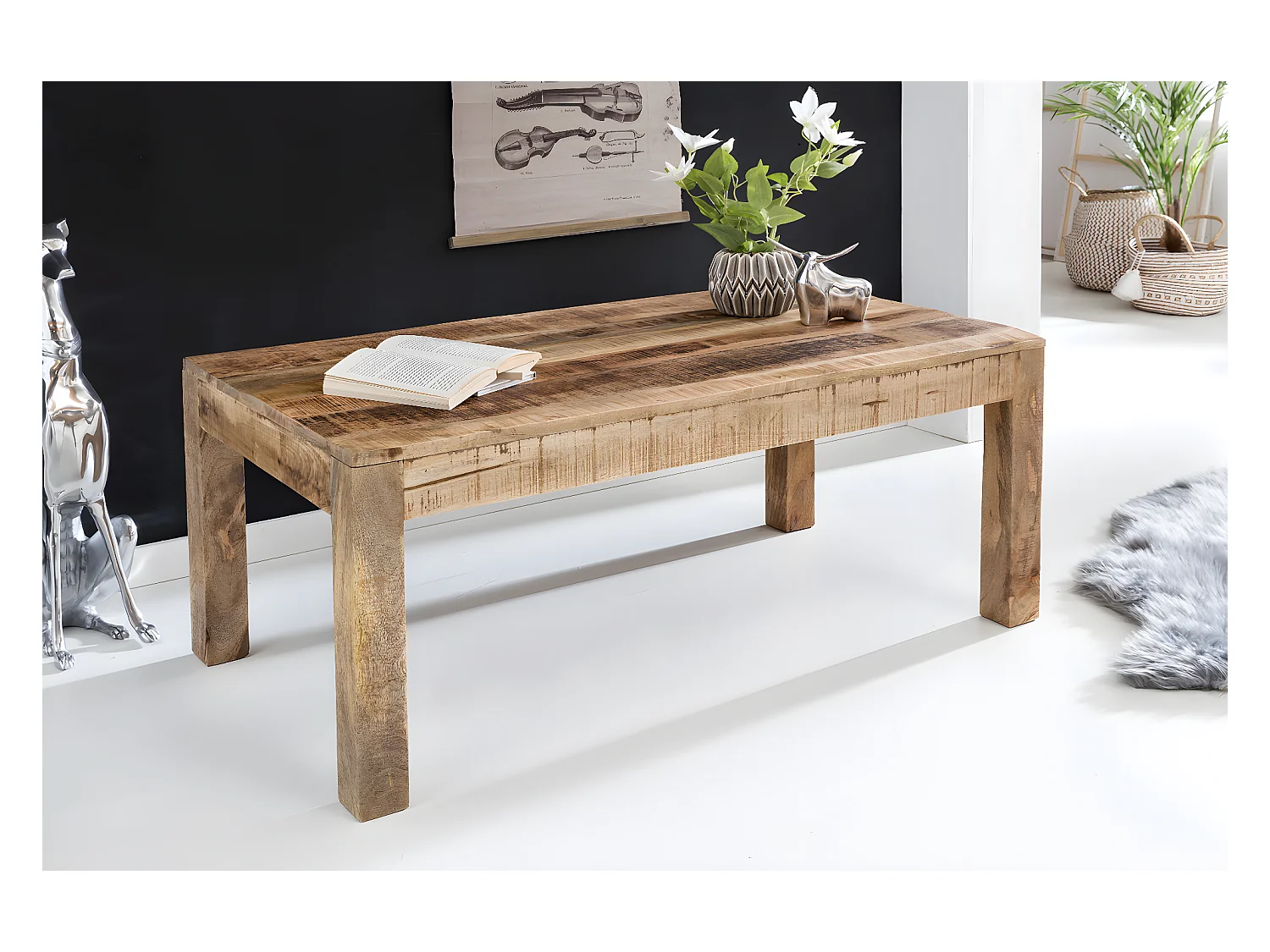 Couchtisch 110 x 60 cm Wohnzimmertisch Sofatisch Holztisch Tisch Natur