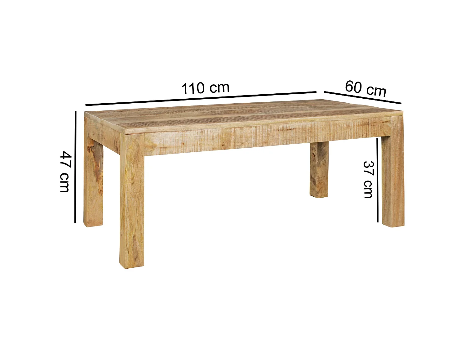 Couchtisch 110 x 60 cm Wohnzimmertisch Sofatisch Holztisch Tisch Natur