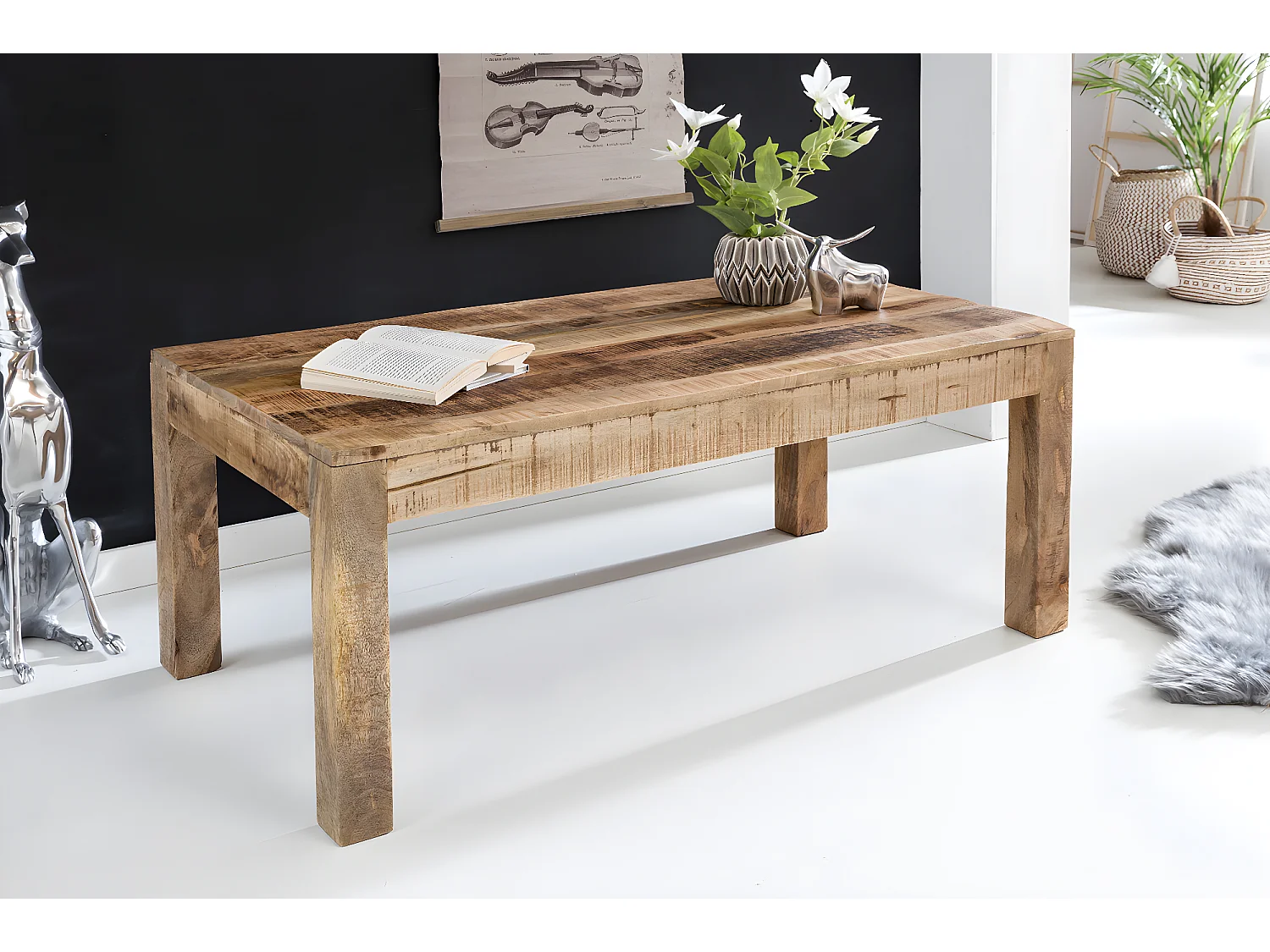 Couchtisch 110 x 60 cm Wohnzimmertisch Sofatisch Holztisch Tisch Natur