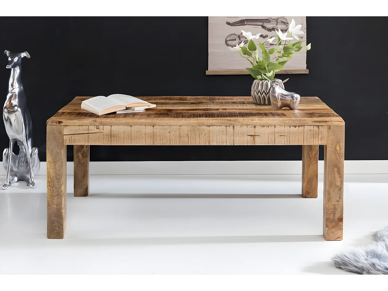 Couchtisch 110 x 60 cm Wohnzimmertisch Sofatisch Holztisch Tisch Natur