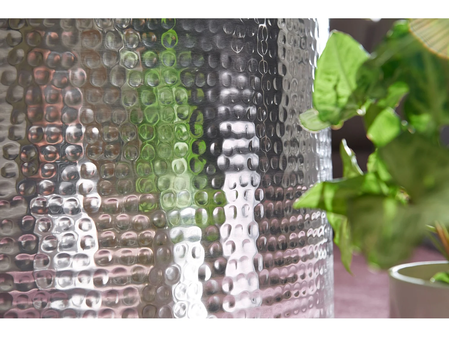 Couchtisch Ø 61 cm Wohnzimmertisch Sofatisch Hammerschlag Stubentisch