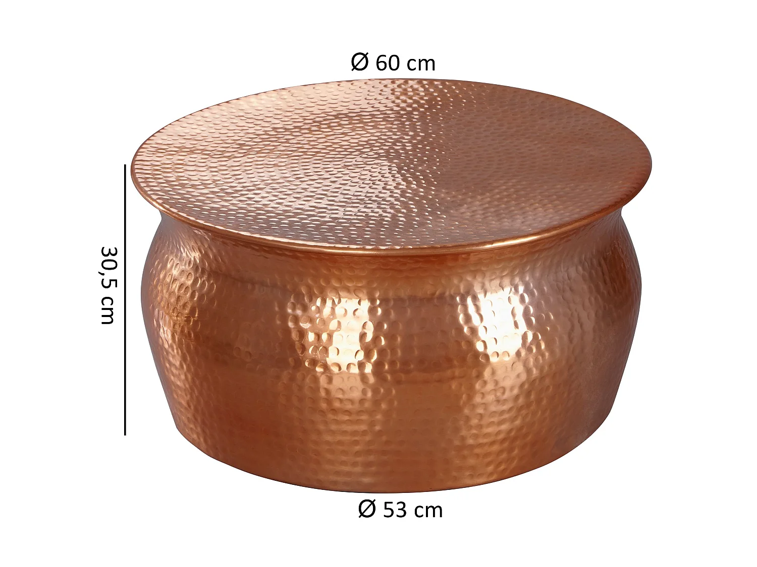 Couchtisch Wohnzimmertisch Rund Sofatisch Hammerschlag Stubentisch