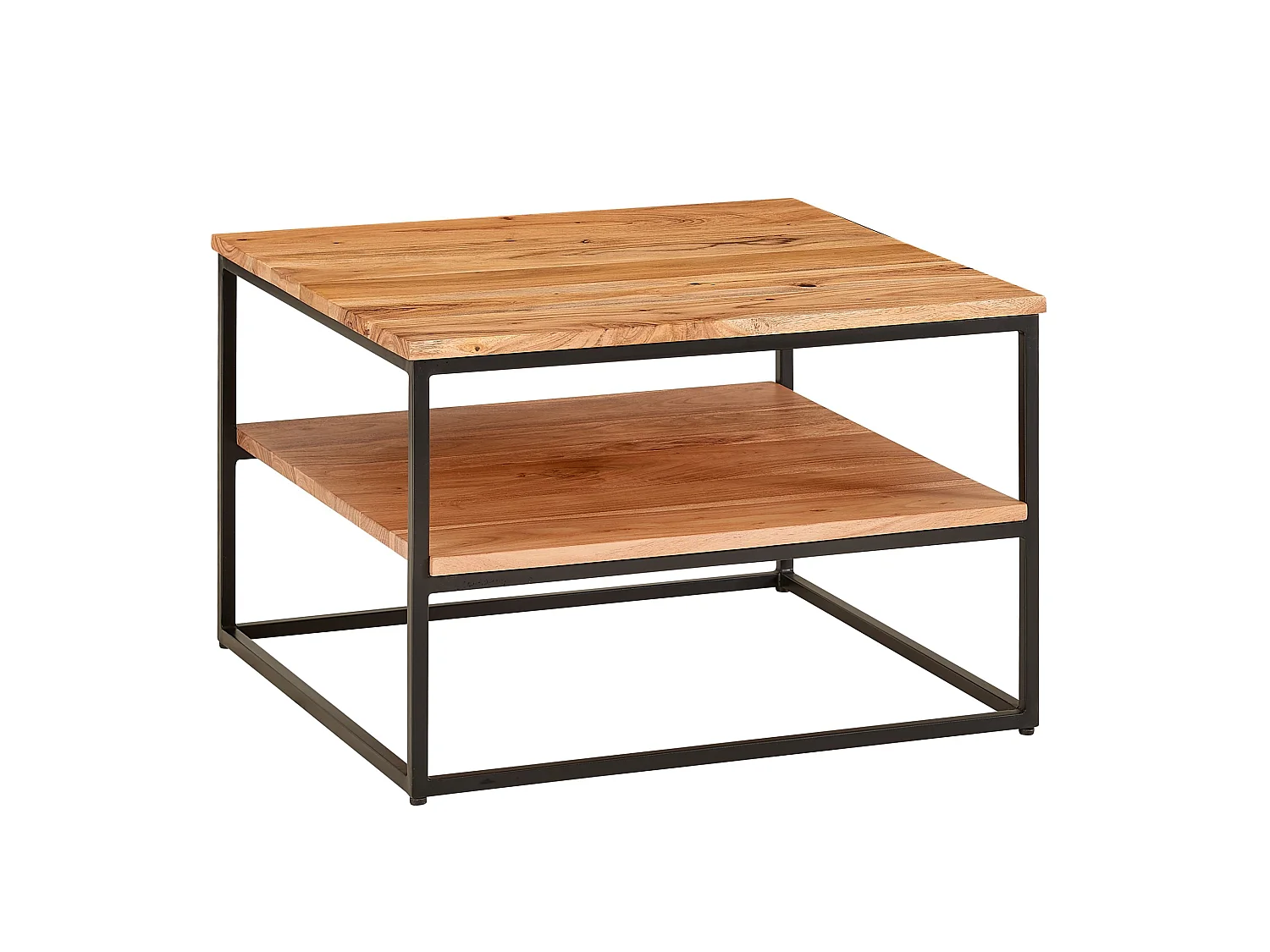 Table Basse de Salon 60x60x41cm Table Canapé Bois Metal Industriel Carré
