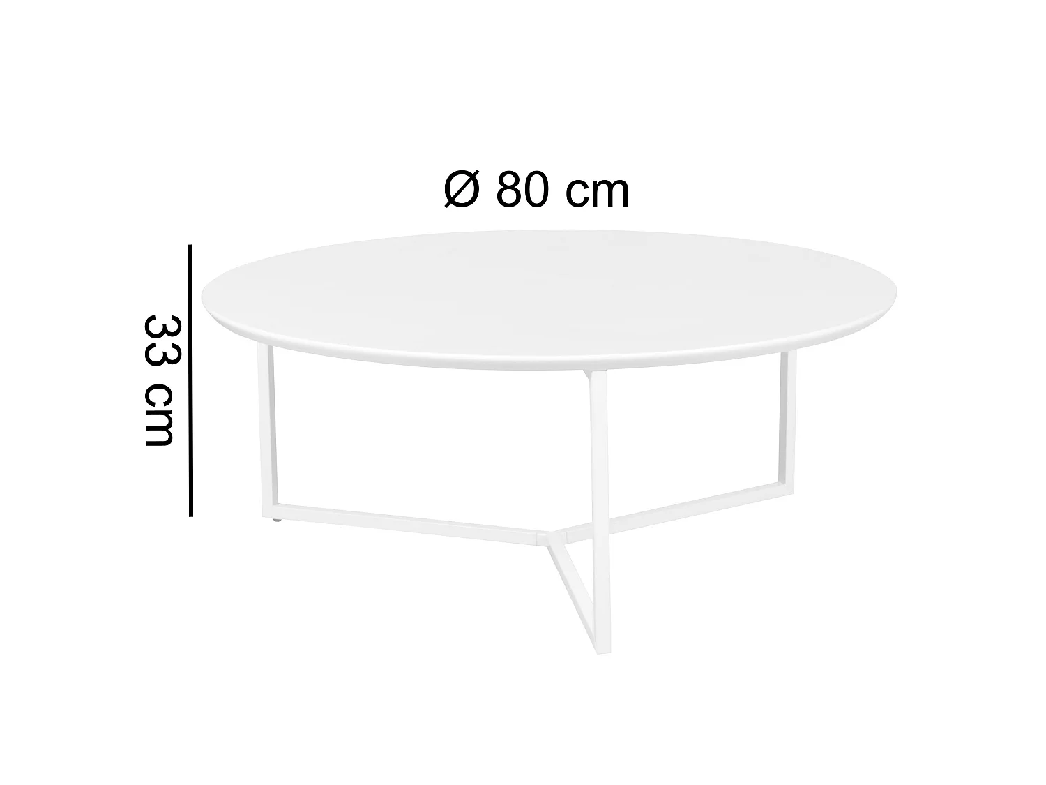 Couchtisch 80cm Rund Weiß Matt Design Wohnzimmertisch Sofa Beistell Tisch