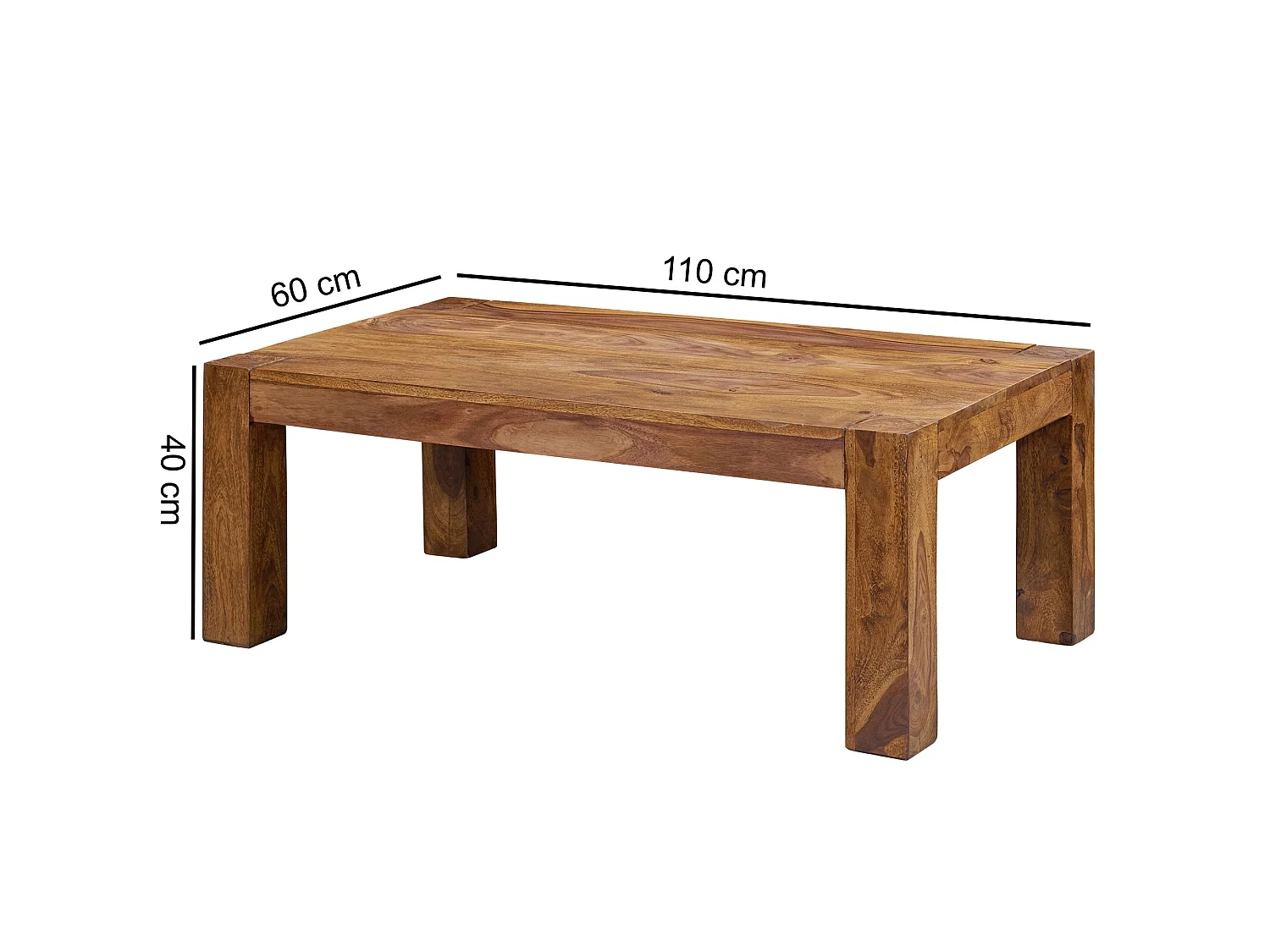 Table Basse Bois Massif 110x40x60 cm Table d'appoint Table de salon