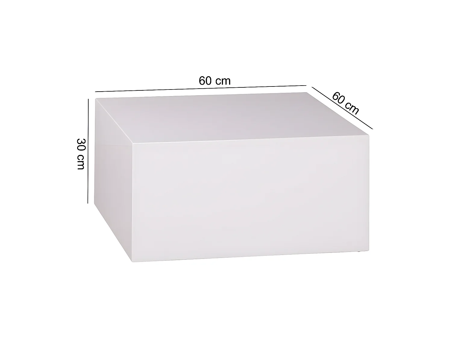 Couchtisch MONOBLOC Holztisch Weiß 60 cm Wohnzimmertisch Sofatisch Tisch