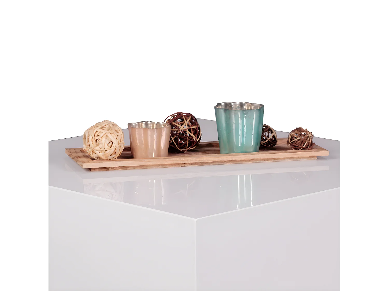 Couchtisch MONOBLOC Holztisch Weiß 60 cm Wohnzimmertisch Sofatisch Tisch