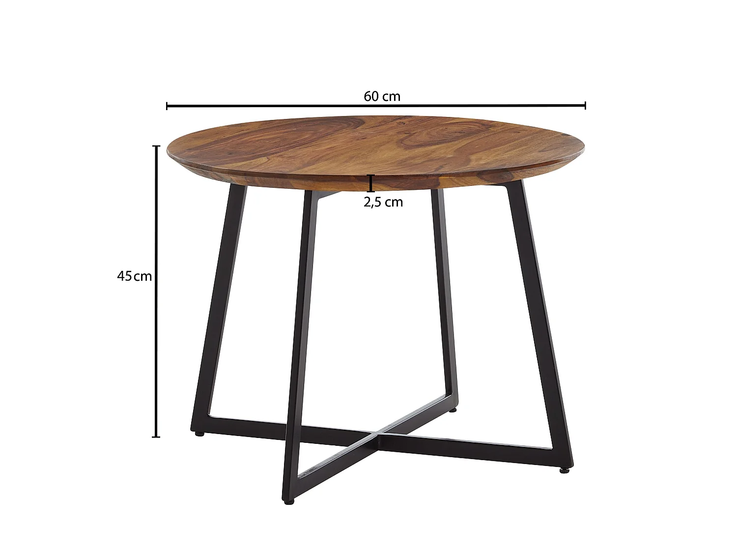 Couchtisch Sofatisch Massivholz 60x60x45 cm Wohnzimmertisch Tisch Rund