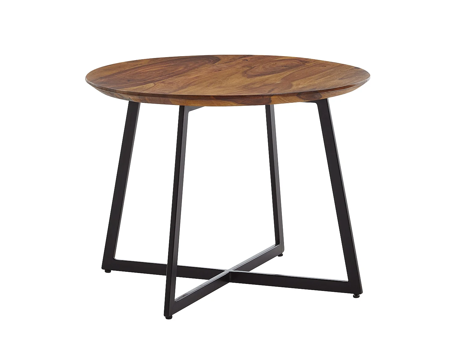Table Basse Ronde Bois Massif 60x60x45 cm Petite Table de Salon Moderne