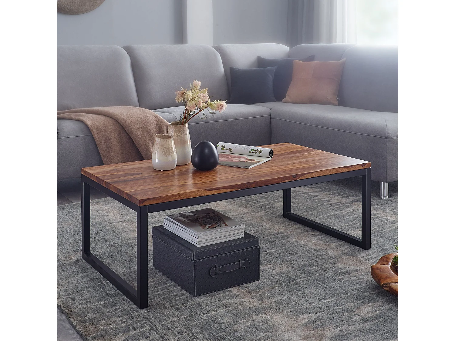 Couchtisch 110x40x60 cm Massivholz Wohnzimmertisch Tisch Wohnzimmer