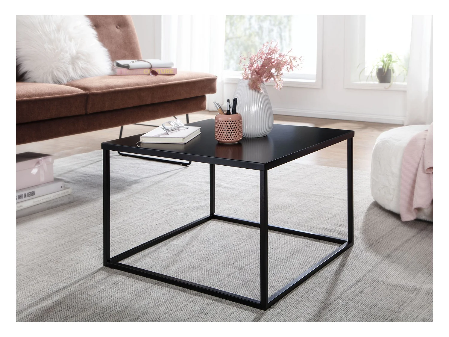 Couchtisch Sofatisch 60x60x40 cm Metall Wohnzimmertisch Tisch Industrial