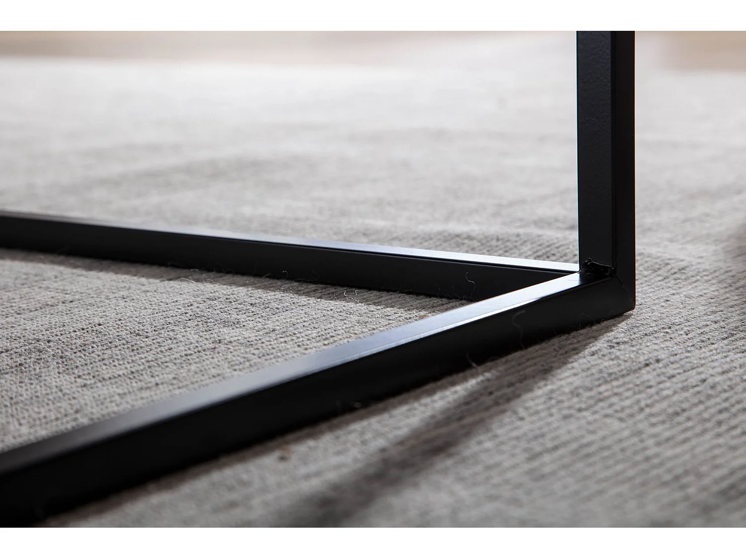 Table Basse de Salon Noir Métal 60x60x40 cm Carré Petite Table Canapé